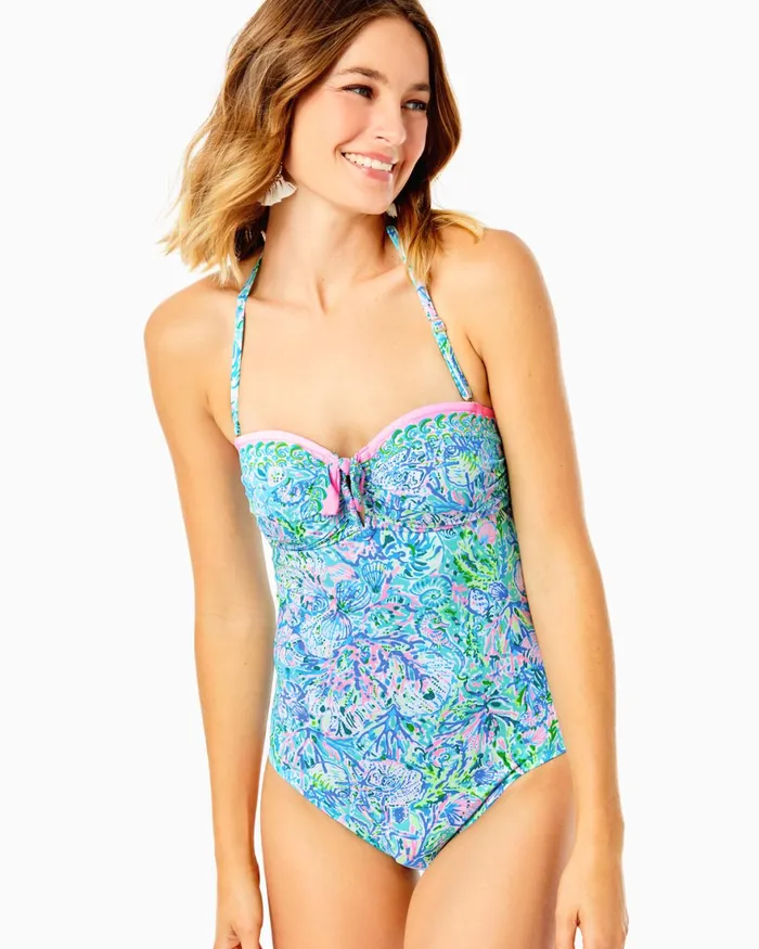 Swim Women Lilly Pulitzer Brin OnePiece Swimsuit Surf Blue Soleil It On Me Swim Women Lilly Pulitzer Brin OnePiece Swimsuit Surf Blue Soleil It On Me
