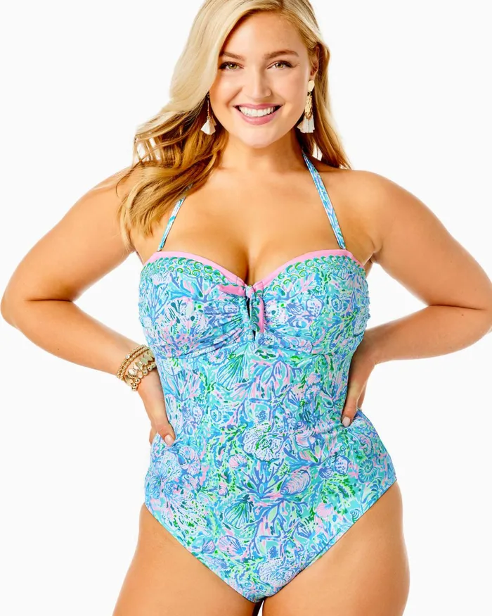 Swim Women Lilly Pulitzer Brin OnePiece Swimsuit Surf Blue Soleil It On Me Swim Women Lilly Pulitzer Brin OnePiece Swimsuit Surf Blue Soleil It On Me