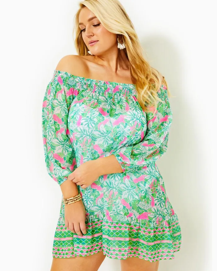Swim Women Lilly Pulitzer Maribeth CoverUp Botanical Green Just Wing It Engineered Coverup Swim Women Lilly Pulitzer Maribeth CoverUp Botanical Green Just Wing It Engineered Coverup