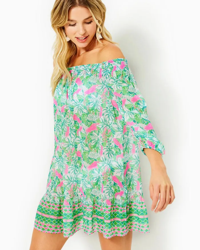 Swim Women Lilly Pulitzer Maribeth CoverUp Botanical Green Just Wing It Engineered Coverup Swim Women Lilly Pulitzer Maribeth CoverUp Botanical Green Just Wing It Engineered Coverup