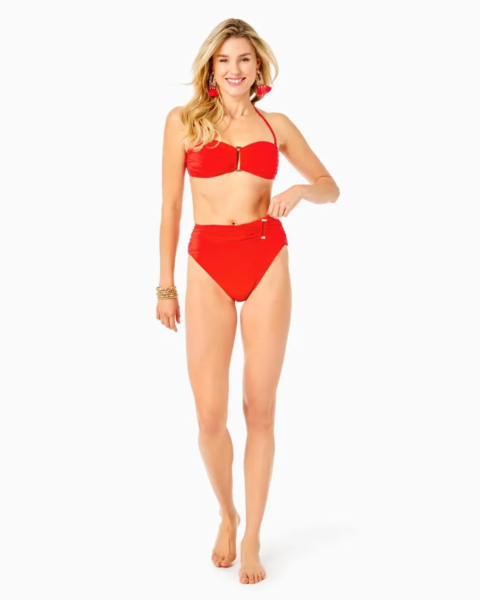Swim Women Lilly Pulitzer Mayz Bandeau Swim Top Ruby Red Swim Women Lilly Pulitzer Mayz Bandeau Swim Top Ruby Red