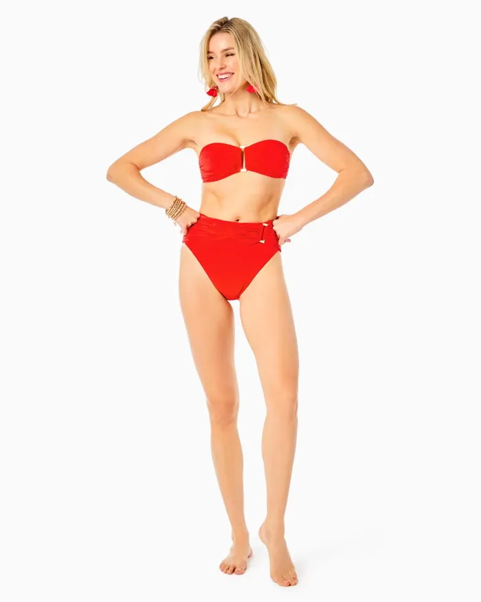 Swim Women Lilly Pulitzer Mayz Bandeau Swim Top Ruby Red Swim Women Lilly Pulitzer Mayz Bandeau Swim Top Ruby Red