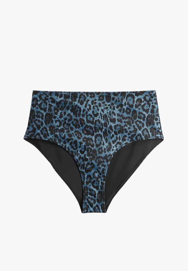 Swimwear Women Hush High Waisted Bikini Bottoms Blue Leopardblack