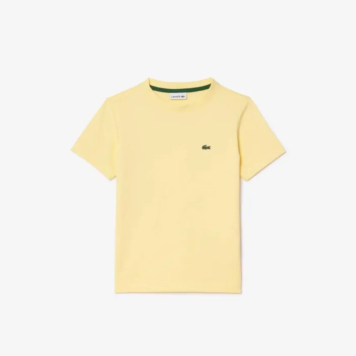 TShirts and Tops Kids Lacoste Kids039 Plain Cotton Jersey TShirt Pastel Yellow 107