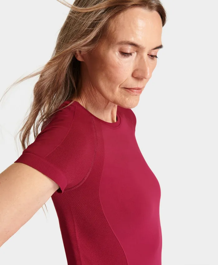 TShirts Athlete Seamless Gym TShirt Vamp Red Sweaty Betty Women