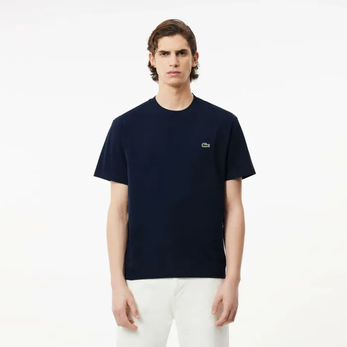 TShirts Men Lacoste Men039s Classic Fit Cotton Jersey TShirt Navy Blue 166