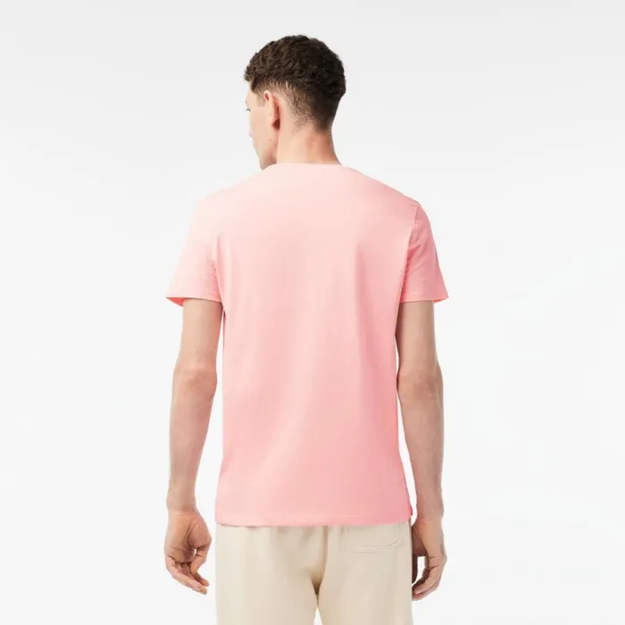 TShirts Men Lacoste Men039s Crew Neck Pima Cotton Jersey TShirt Waterlily Pink Kf9