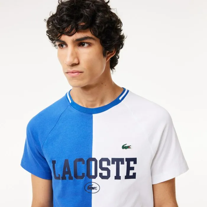 TShirts Men Lacoste Men039s Lacoste Sport X Daniil Medvedev UltraDry Tennis TShirt Blue White Iqu