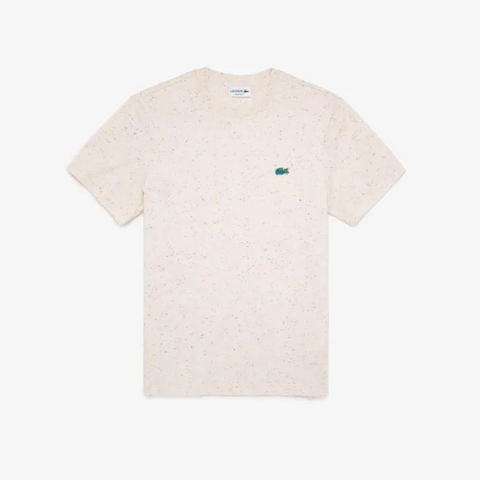 TShirts Men Lacoste Men039s Regular Fit Speckled Print Cotton Jersey TShirt Beige 74a