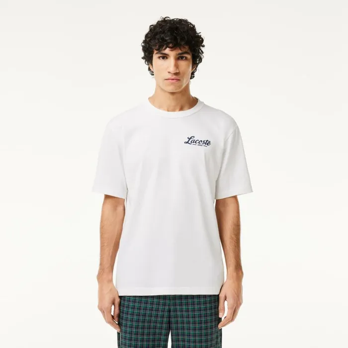 TShirts Men Lacoste Men039s Relaxed Fit UltraDry Printed Golf TShirt White 70v