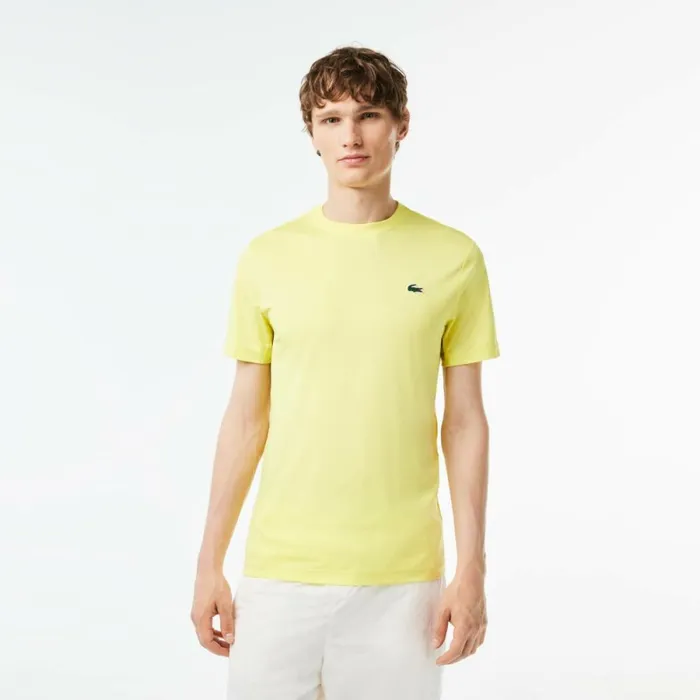 TShirts Men Lacoste Mens Sport Slim Fit Stretch Jersey TShirt Flashy Yellow Tuk