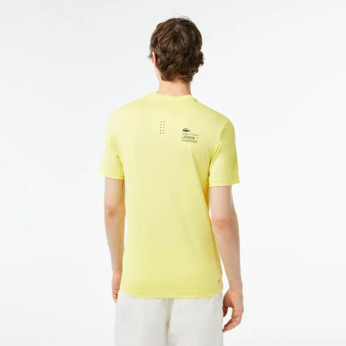 TShirts Men Lacoste Mens Sport Slim Fit Stretch Jersey TShirt Flashy Yellow Tuk