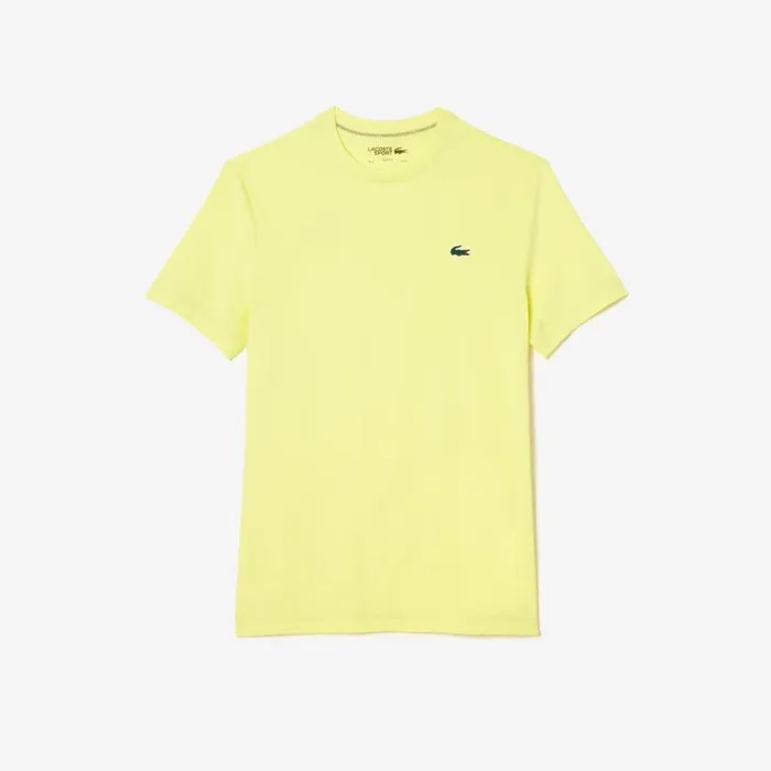 TShirts Men Lacoste Mens Sport Slim Fit Stretch Jersey TShirt Flashy Yellow Tuk