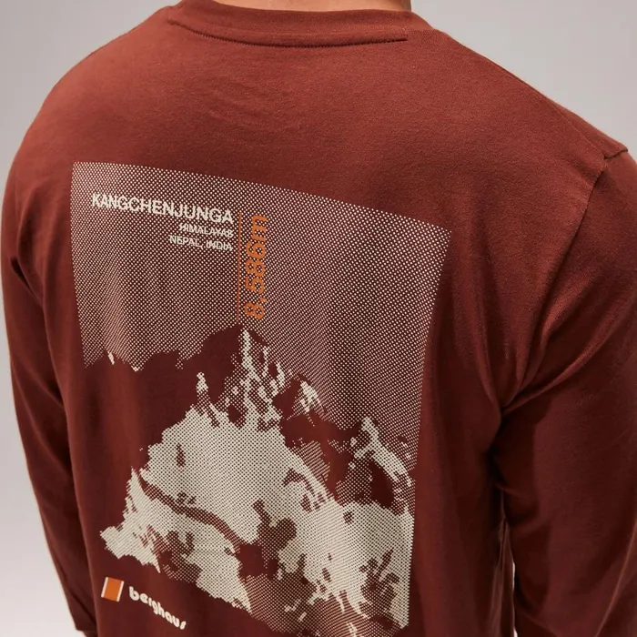 TShirts MenWomen Berghaus Kanchenjunga Static Long Sleeve Tee 8211 Dark Brown