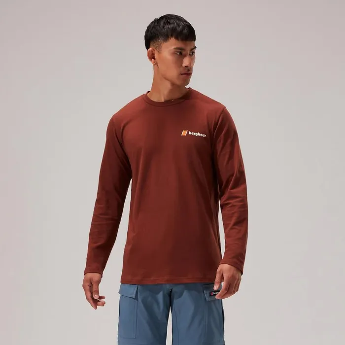 TShirts MenWomen Berghaus Kanchenjunga Static Long Sleeve Tee 8211 Dark Brown