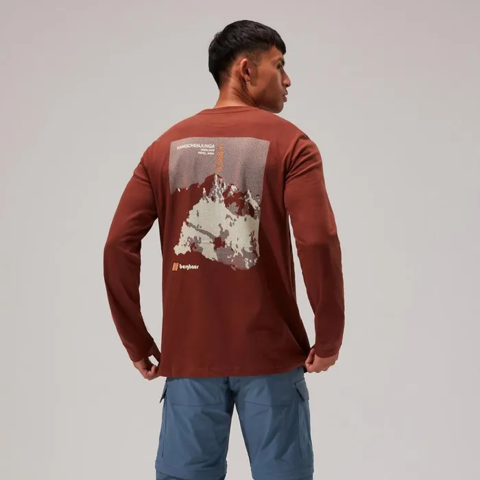 TShirts MenWomen Berghaus Kanchenjunga Static Long Sleeve Tee 8211 Dark Brown
