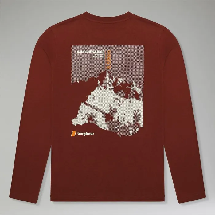 TShirts MenWomen Berghaus Kanchenjunga Static Long Sleeve Tee 8211 Dark Brown