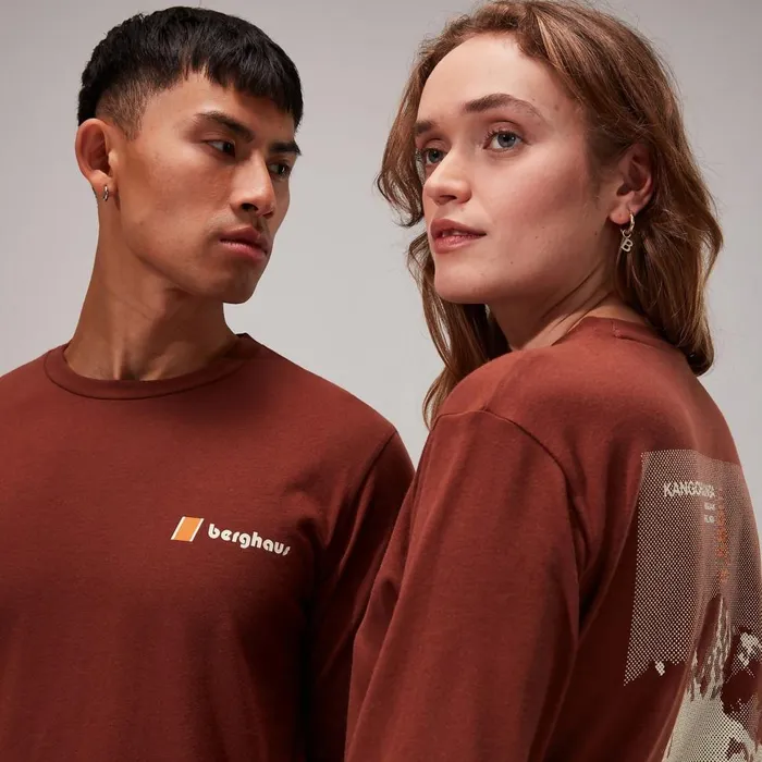TShirts MenWomen Berghaus Kanchenjunga Static Long Sleeve Tee 8211 Dark Brown