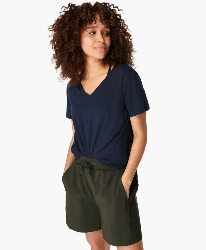 TShirts Refresh VNeck TShirt Navy Blue 8211 Sweaty Betty Women