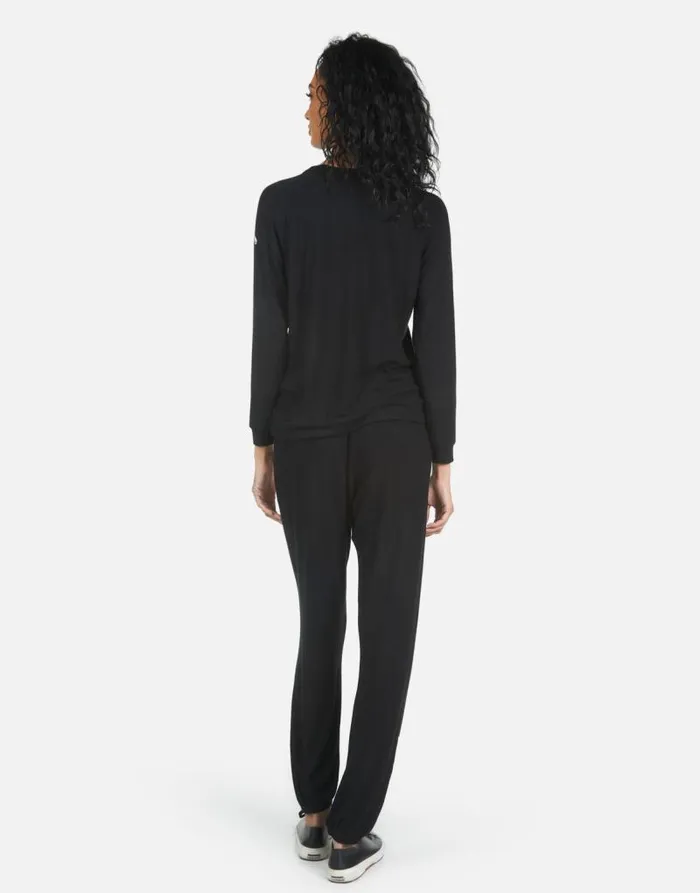 Tanzy Wine Is My Water Black Women Lauren Moshi Long Sweatpants