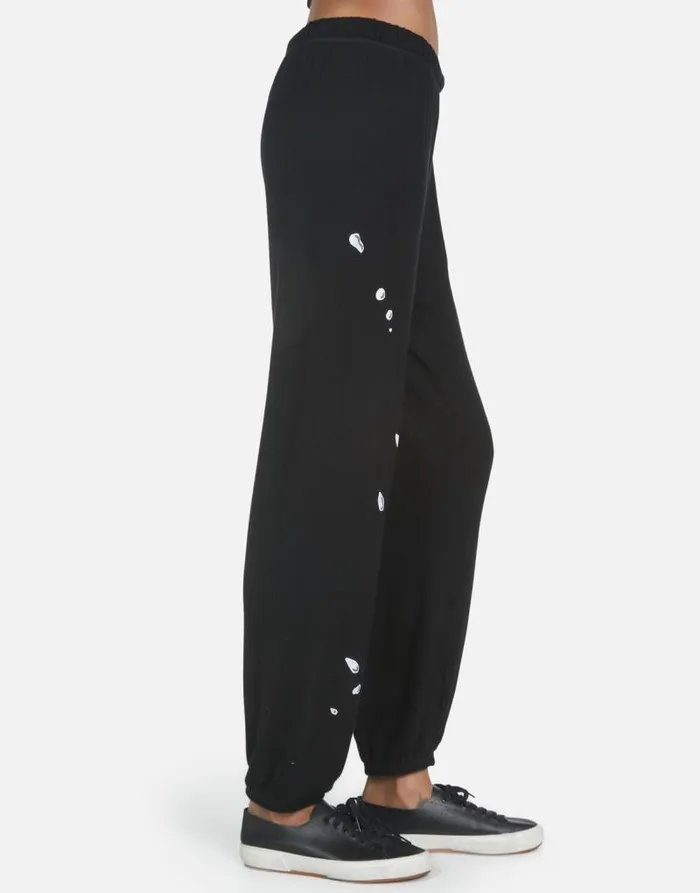 Tanzy Wine Is My Water Black Women Lauren Moshi Long Sweatpants