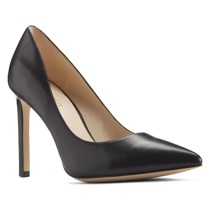 Tatiana Pointy Toe Pumps Black Leather Women Nine West Heels Tatiana Pointy Toe Pumps Black Leather Women Nine West Heels