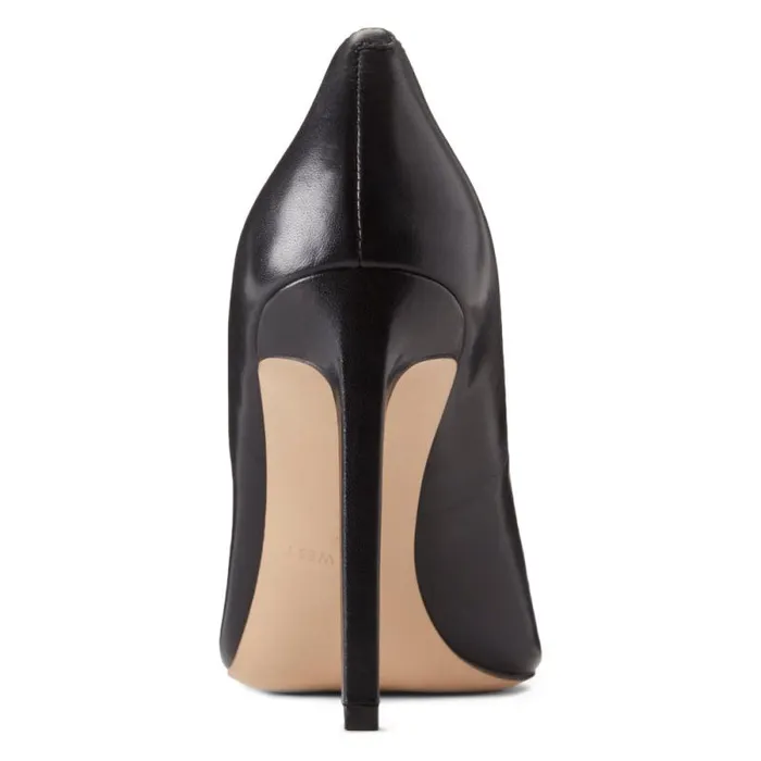 Tatiana Pointy Toe Pumps Black Leather Women Nine West Heels Tatiana Pointy Toe Pumps Black Leather Women Nine West Heels
