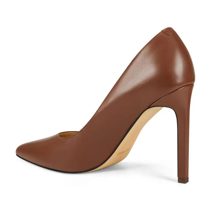 Tatiana Pointy Toe Pumps Brown Leather Women Nine West Heels Tatiana Pointy Toe Pumps Brown Leather Women Nine West Heels