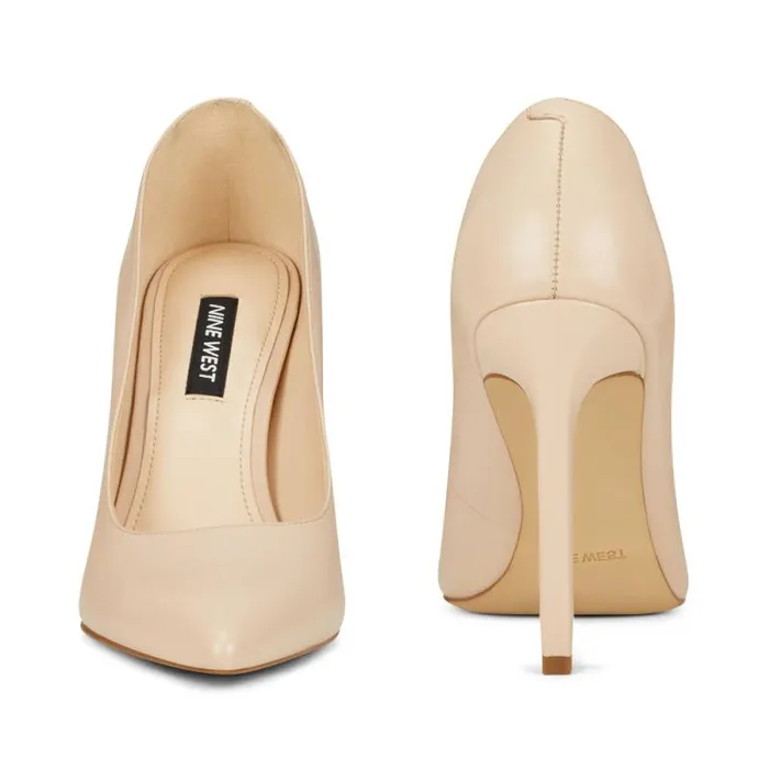 Tatiana Pointy Toe Pumps Ivory Leather Women Nine West Heels Tatiana Pointy Toe Pumps Ivory Leather Women Nine West Heels