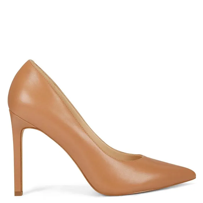Tatiana Pointy Toe Pumps Natural Leather Women Nine West Heels