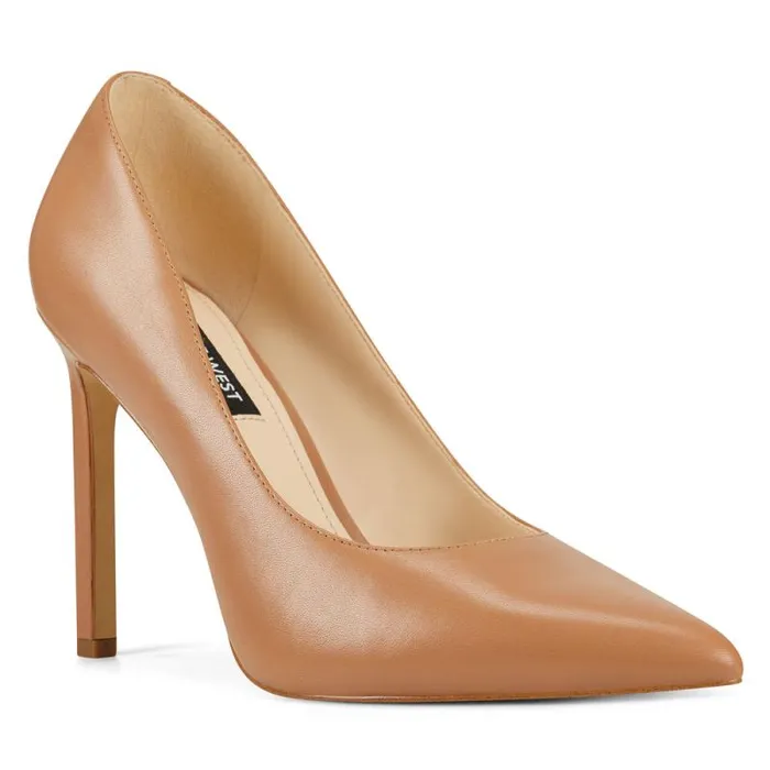 Tatiana Pointy Toe Pumps Natural Leather Women Nine West Heels Tatiana Pointy Toe Pumps Natural Leather Women Nine West Heels