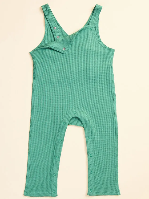 Taylor Waffle Knit Overall Green GirlBoyGender Neutral Altar039d State Playwear