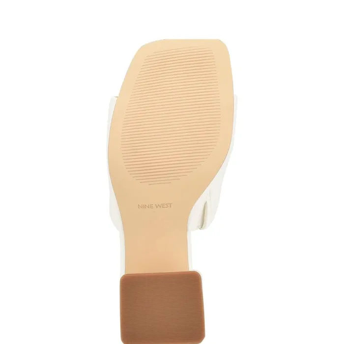 Teice Heeled Slide Sandals White Women Nine West Sandals Teice Heeled Slide Sandals White Women Nine West Sandals