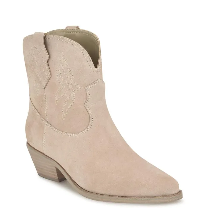 Texen Western Booties Light Grey Suede Women Nine West Boots and Booties Texen Western Booties Light Grey Suede Women Nine West Boots and Booties