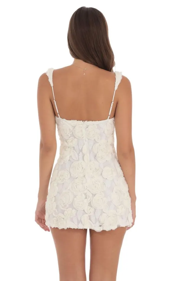Textured Floral Bodycon Dress White Women LUCY IN THE SKY Mini Dresses Textured Floral Bodycon Dress White Women LUCY IN THE SKY Mini Dresses