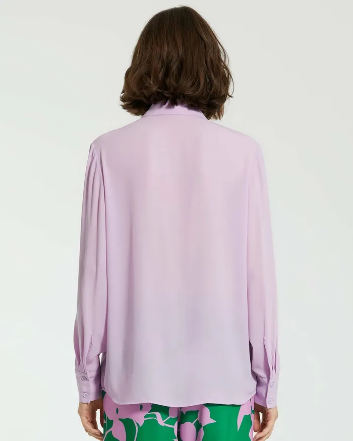 The Bentley Long Sleeve Button Up Georgette Blouse 8211 FINAL SALE Orchid Blouses and Tops Mac Duggal Women