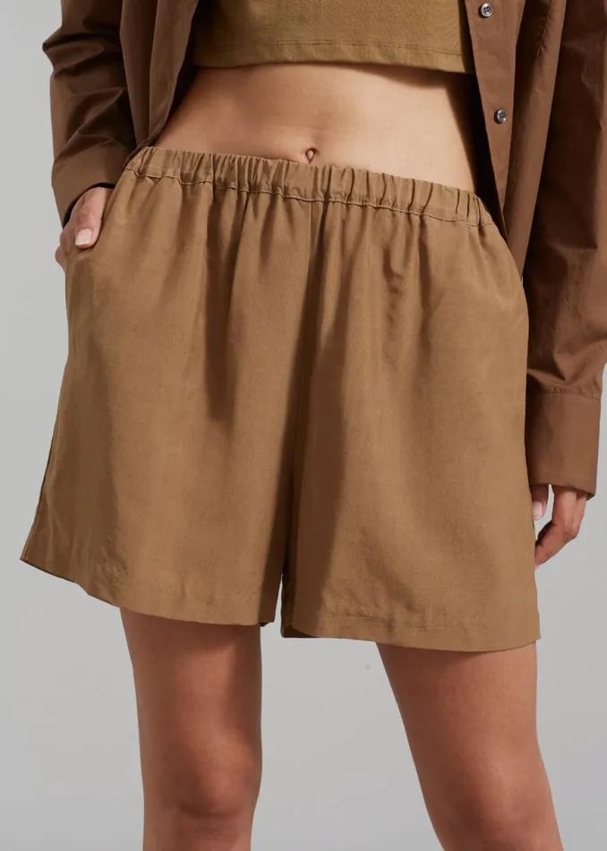 The Frankie Shop Adeline Shorts 8211 Khaki Shop Bottoms