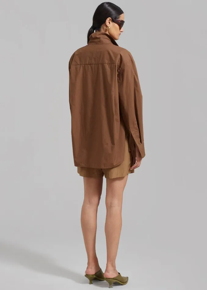 The Frankie Shop Adeline Shorts 8211 Khaki Shop Bottoms