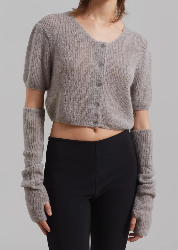 The Frankie Shop Amomento Alpaca Arm Warmer 8211 Charcoal Shop Accessories