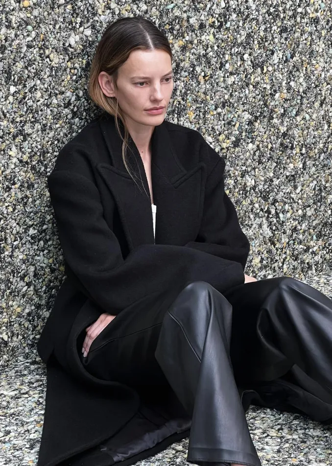 The Frankie Shop Anya Oversized Coat 8211 Black Shop Outerwear