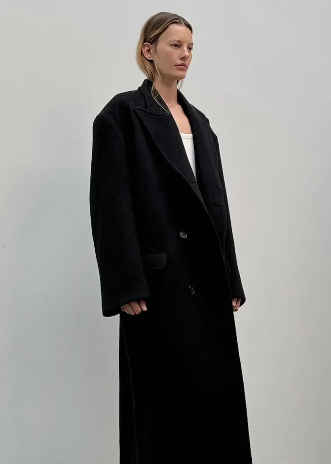 The Frankie Shop Anya Oversized Coat 8211 Black Shop Outerwear