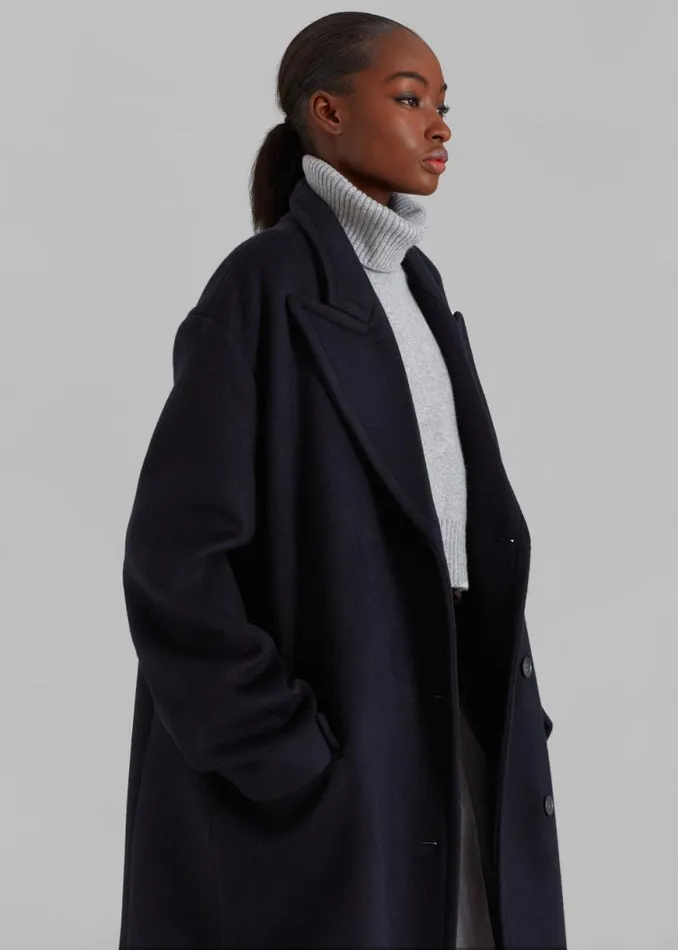 The Frankie Shop Anya Oversized Coat 8211 Black Shop Outerwear