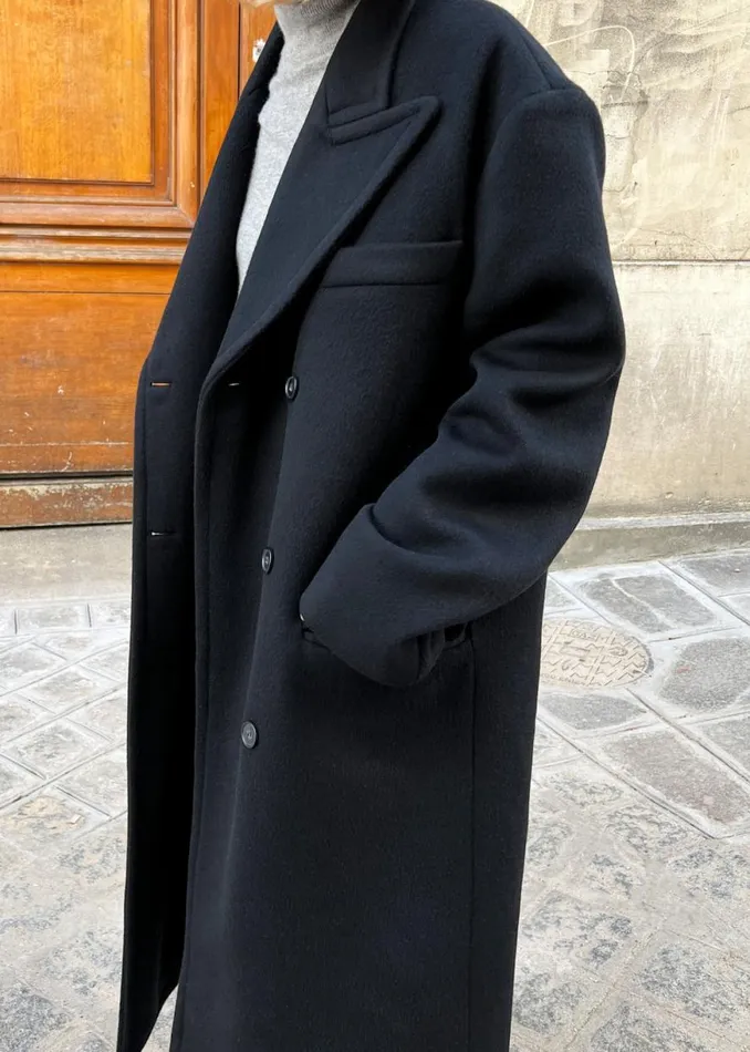 The Frankie Shop Anya Oversized Coat 8211 Black Shop Outerwear
