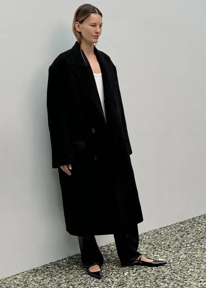 The Frankie Shop Anya Oversized Coat 8211 Black Shop Outerwear