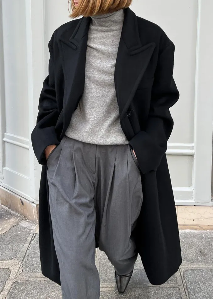 The Frankie Shop Anya Oversized Coat 8211 Black Shop Outerwear