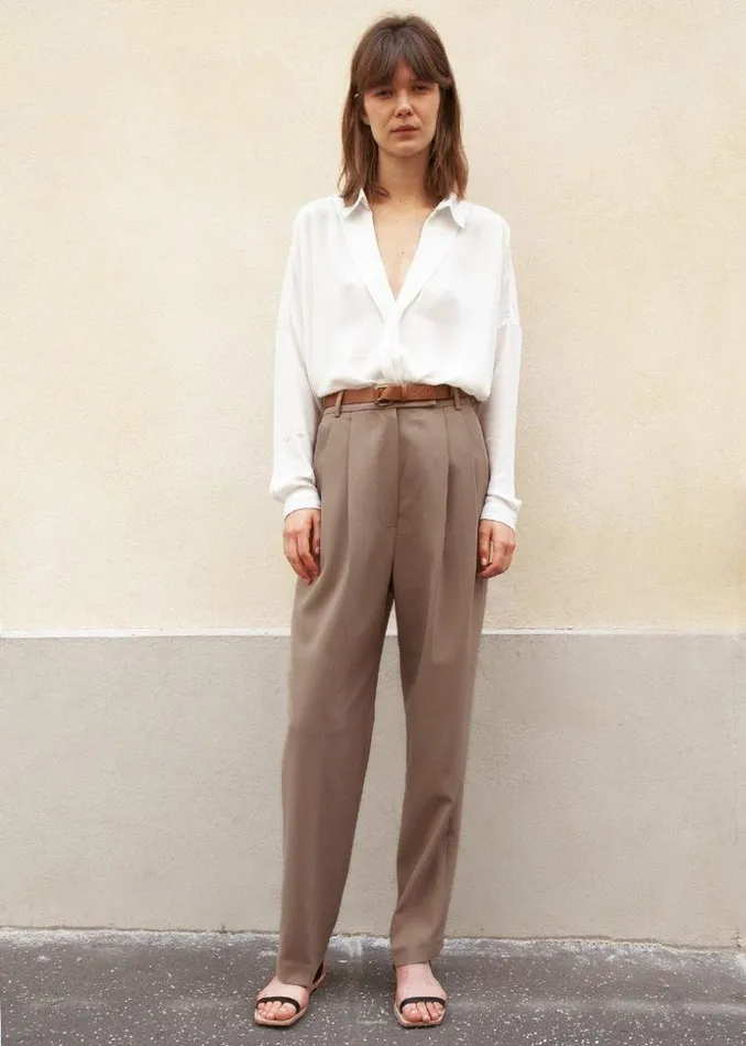 The Frankie Shop Bea Suit Pants 8211 Latte Shop Bottoms
