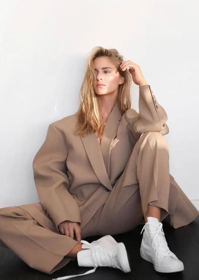 The Frankie Shop Bea Suit Pants 8211 Latte Shop Bottoms