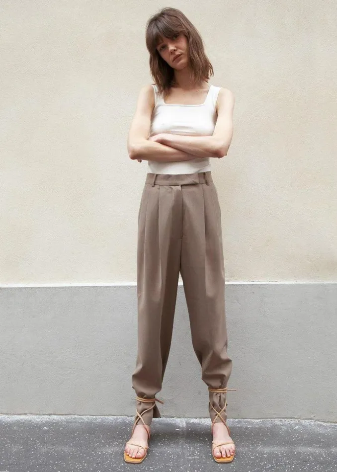 The Frankie Shop Bea Suit Pants 8211 Latte Shop Bottoms