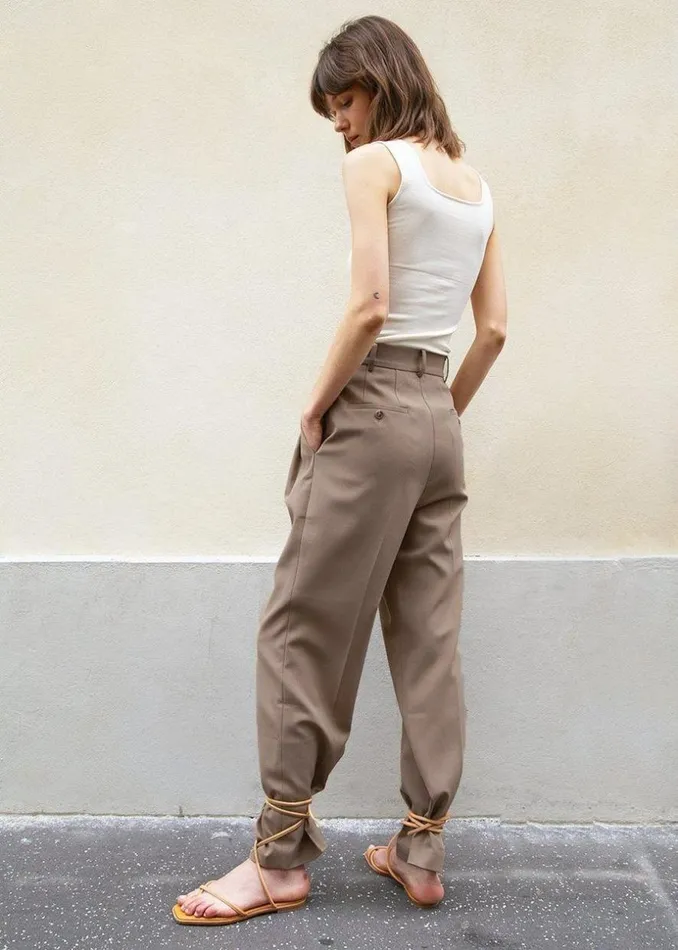 The Frankie Shop Bea Suit Pants 8211 Latte Shop Bottoms