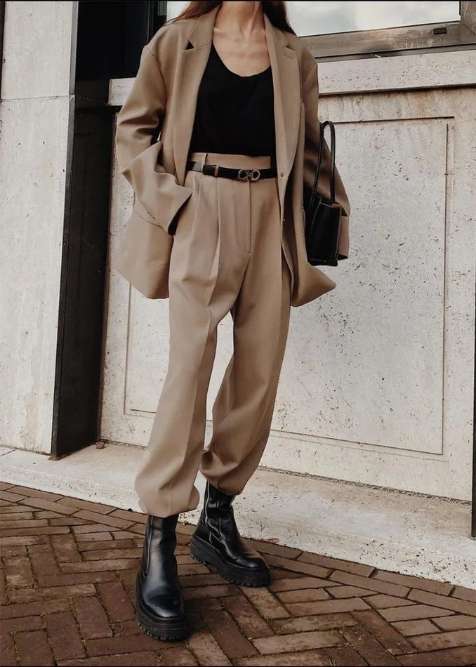 The Frankie Shop Bea Suit Pants 8211 Latte Shop Bottoms